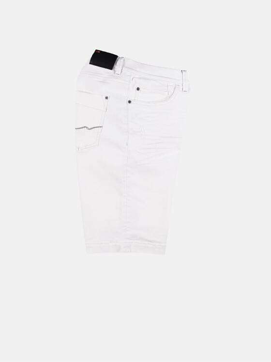 emilio adani Herren Weiße Denim Short mit modischen Destroys Weiß 29858