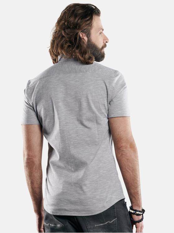 emilio adani Herren Baumwollhemd mit modischen Designdetails Grau 29321