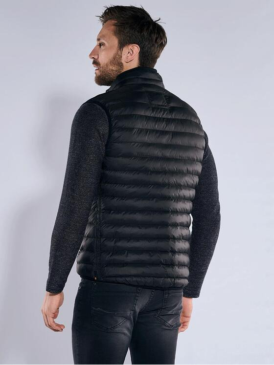 emilio adani Herren Steppweste regular Schwarz 36499