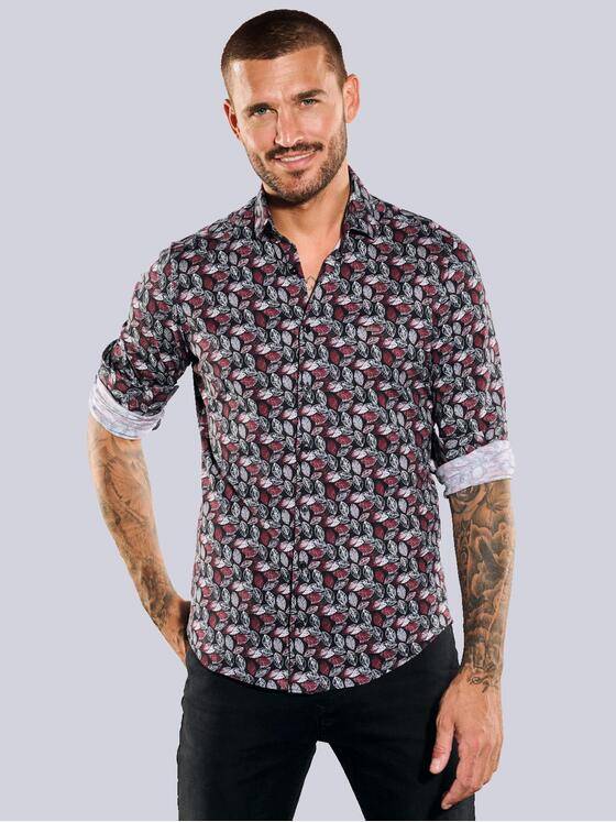 emilio adani Herren Langarm-Hemd slim fit Rot 35513