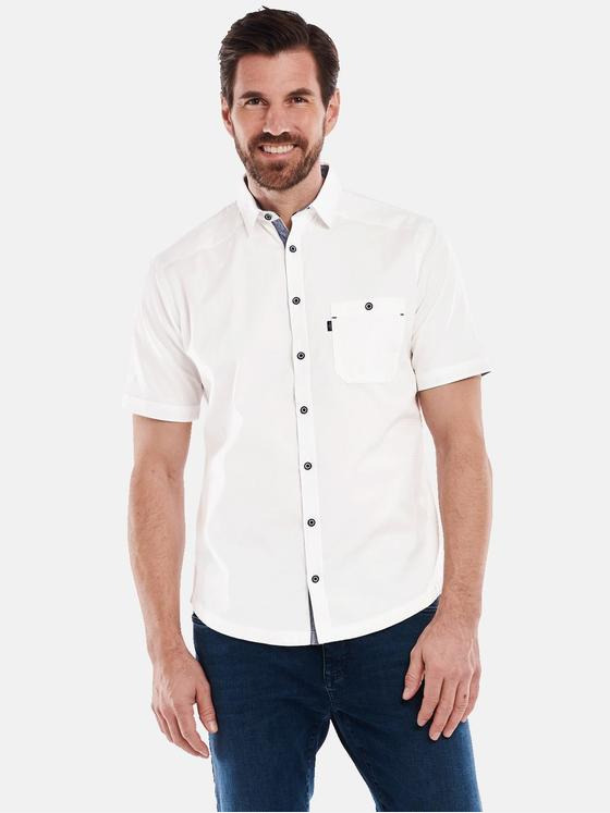 engbers Herren Kurzarm-Hemd uni Weiß 34947