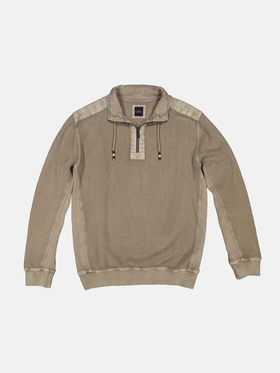 engbers Herren Sweatshirt mit Troyerkragen Beige 34334
