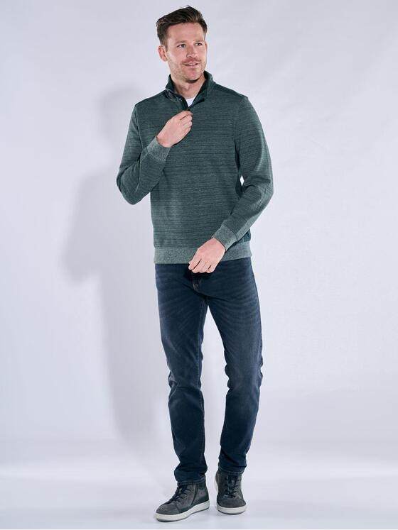 engbers Herren Sweatshirt mit Stehkragen Petrolblau 38181