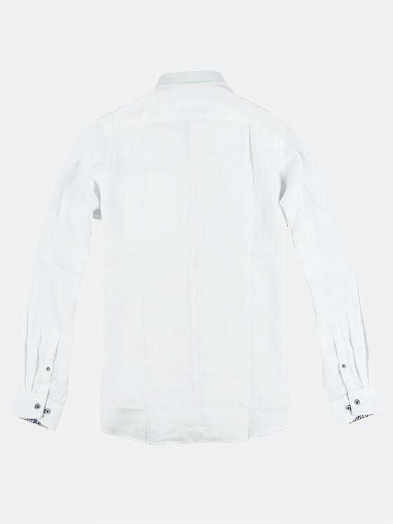 emilio adani Herren sommerliches Leinenhemd Weiß 29505