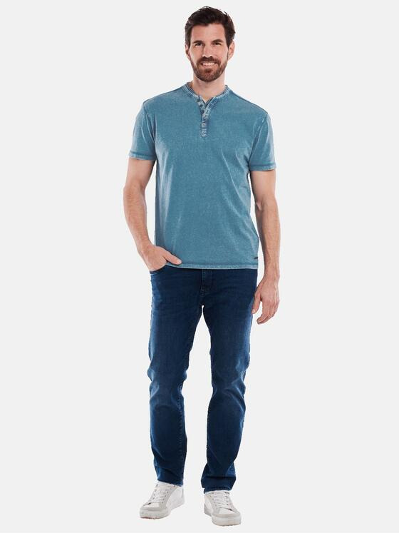 engbers Herren Henley-Shirt uni Türkis 35063