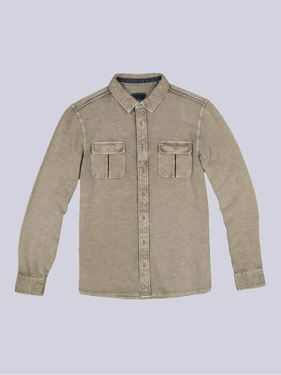 engbers Herren Langarm-Shirt mit Polo-Kragen Hellbraun 33746