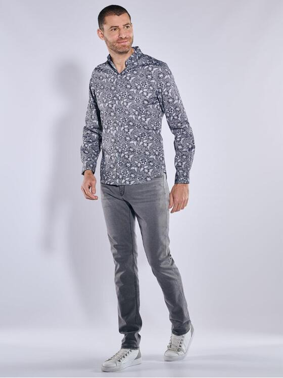 ENGBERS GERMANY Herren Langarm-Hemd in Satin-Warenqualität Schwarzbraun 36605