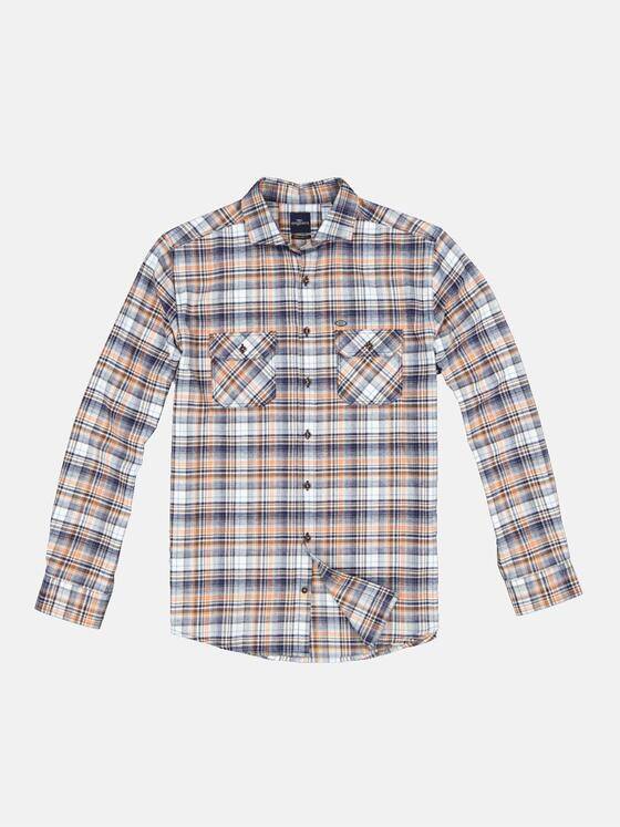 engbers Herren Langarm-Hemd im Overshirt-Design Orange 33709