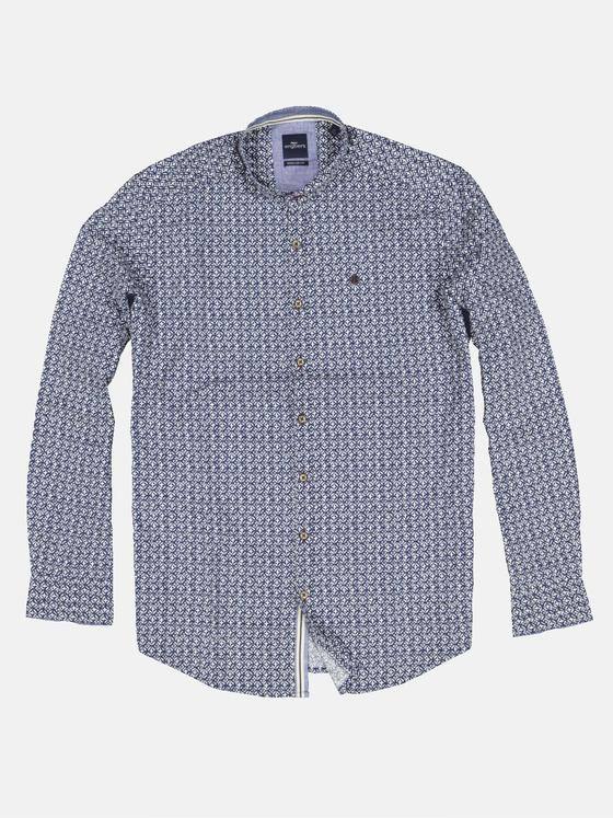 engbers Herren Langarm-Hemd gemustert Marineblau 33055