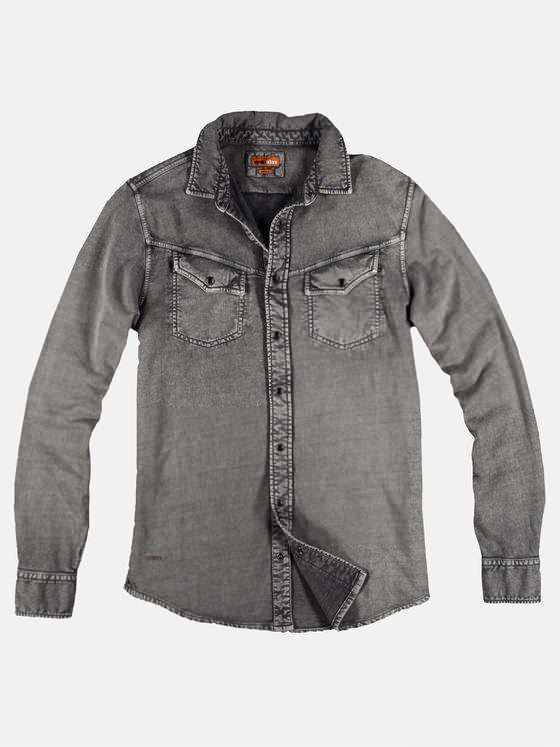 emilio adani Herren Hemd aus Sweat Grau 28865