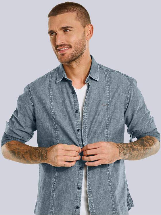 emilio adani Herren Langarm-Hemd mit Teilungsnähten Beige 34185
