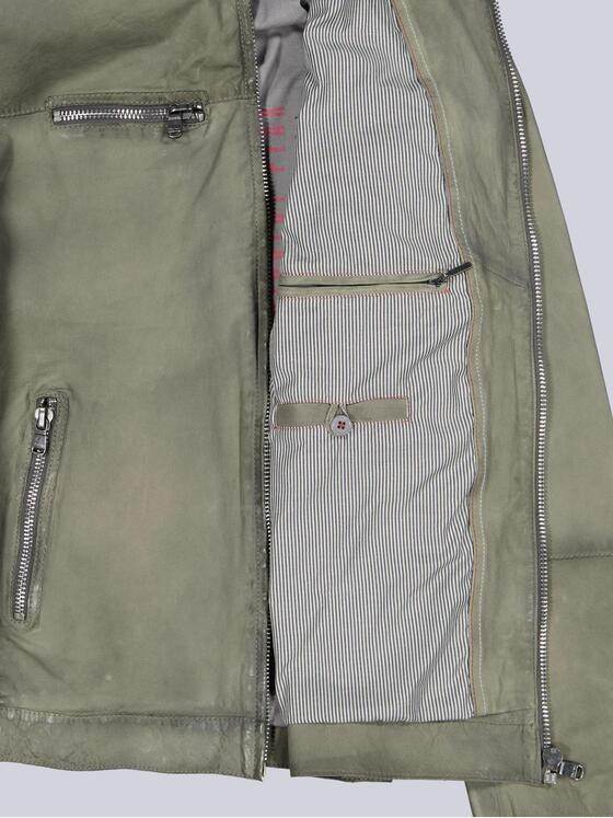 engbers Herren Lederjacke Khaki 38406