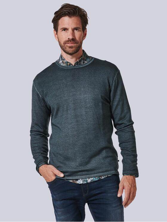 ENGBERS GERMANY Herren Pullover aus Merinowolle Türkis 35847