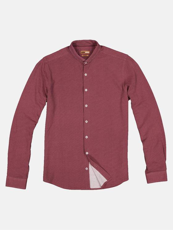 emilio adani Herren Langarm-Hemd gemustert Rot 32401