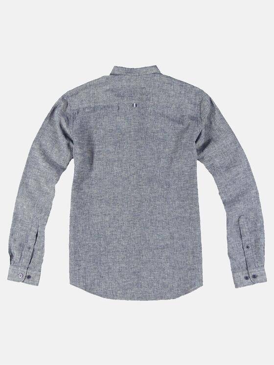 engbers Herren Leinenhemd mit Stehkragen Blau 31296