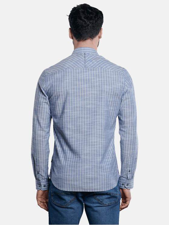 engbers Herren Langarm-Hemd gestreift Brilliantblau 32394