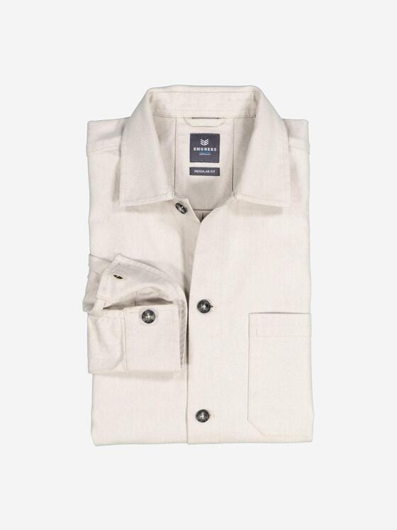 ENGBERS GERMANY Herren Langarm-Hemd mit Leinenanteil Beige 37148