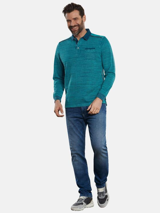 engbers Herren Polo-Shirt langarm Türkis 32706