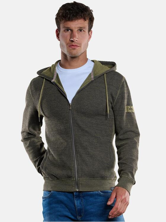 engbers Herren Sweatjacke mit Kapuze Oliv 33736