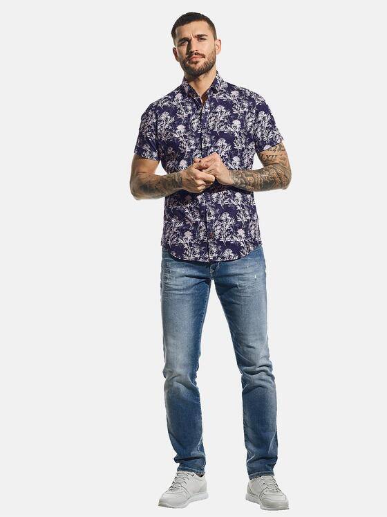 emilio adani Herren Hemd kurzarm Blau 31220