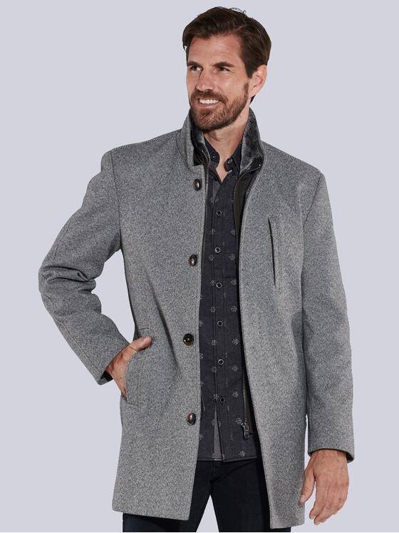 engbers Herren Mantel mit Inlet Grau 35491
