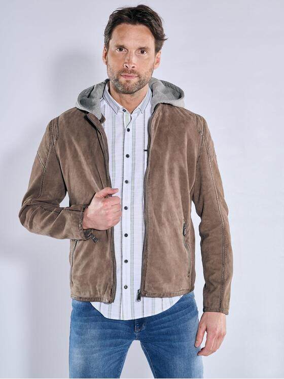 engbers Herren Lederjacke mit heraustrennbarer Blende Hellbraun 38492
