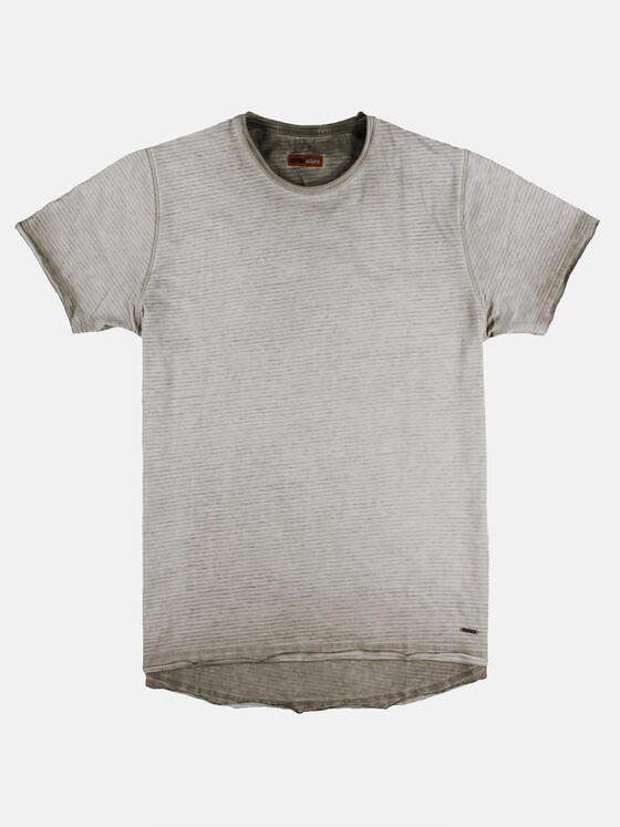 emilio adani Herren Rundhals T-Shirt mit dezenter Streifenstruktur Beige 29620