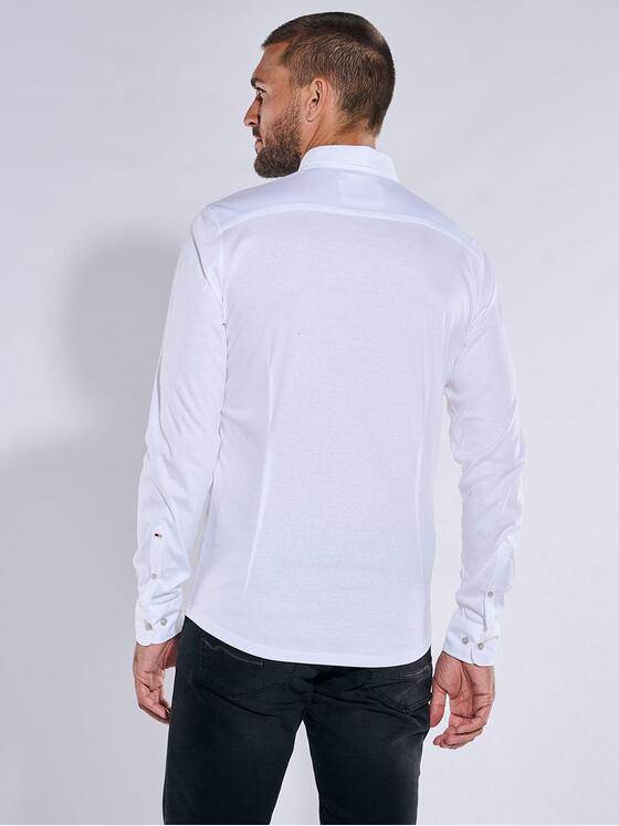 emilio adani Herren Jersey-Hemd Langarm Weiß 38256