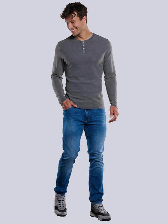 engbers Herren Henley-Shirt strukturiert Saphirblau 33435