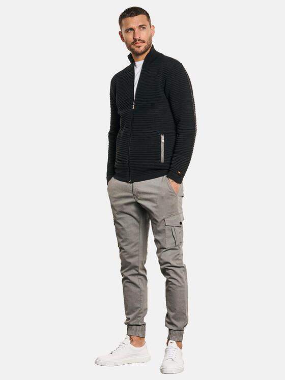 emilio adani Herren Cardigan mit Struktur Schwarz 32691