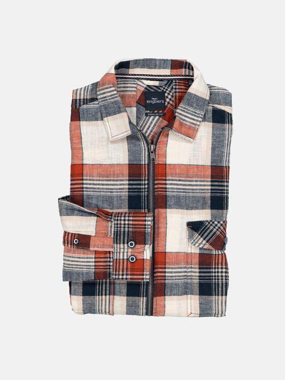 engbers Herren Langarm-Hemd kariert Orange 35208