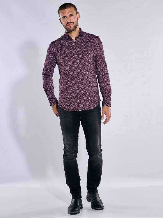 emilio adani Herren Langarm-Hemd slim fit Rot 37629