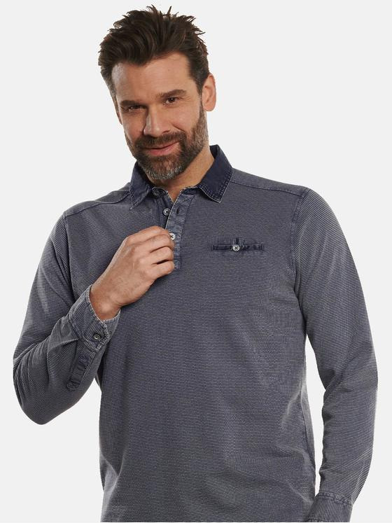 engbers Herren Poloshirt langarm Grau 32787