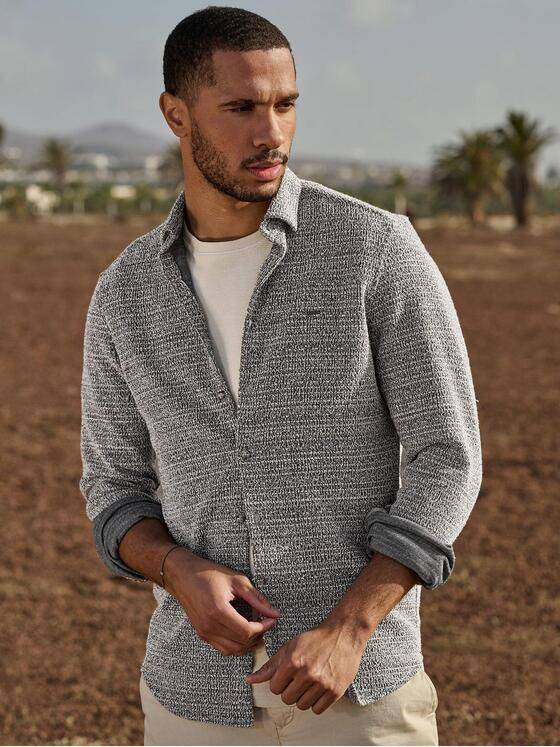 emilio adani Herren Overshirt in Bouclé Warenqualität Braun 38006