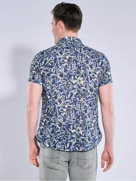 engbers Herren Kurzarm-Hemd gemustert Saphirblau 38514