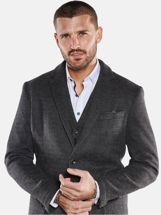 emilio adani Herren Sakko gemustert Grau 33581