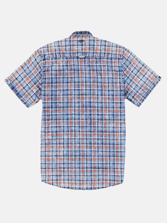 engbers Herren Halbarmhemd im Karodesign Blutorange 31043