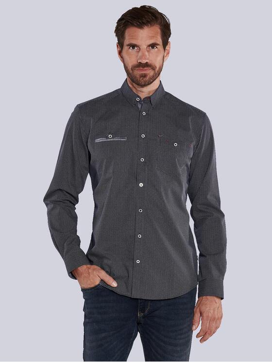engbers Herren Langarm-Hemd gemustert Blau 36164