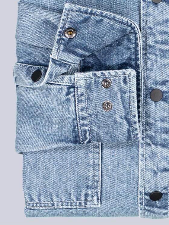 emilio adani Herren Langarm-Hemd uni Indigoblau 39202