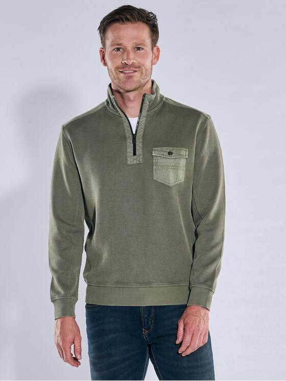 engbers Herren Sweatshirt mit Stehkragen Oliv 39694