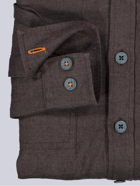 emilio adani Herren Hemd uni Dunkelbraun 40344