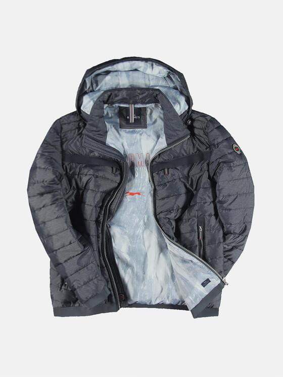 engbers Herren Steppjacke mit abnehmbarer Kapuze Grau 31854