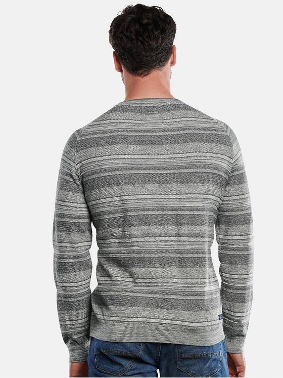 engbers Herren Pullover gestreift Silbergrau 31871