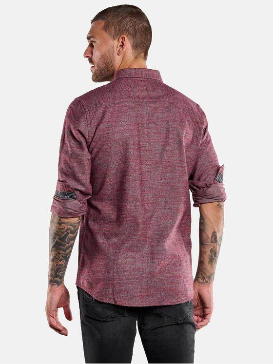 emilio adani Herren Langarm-Hemd aus Flanell Rot 33789