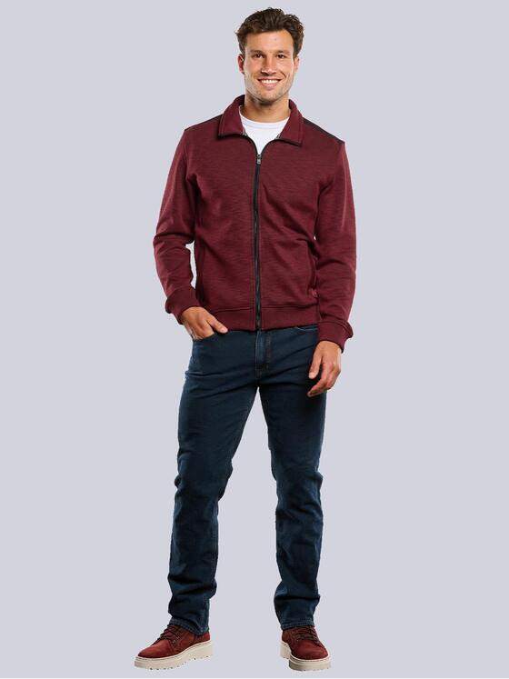 engbers Herren Sweatjacke meliert Dunkelrot 33748