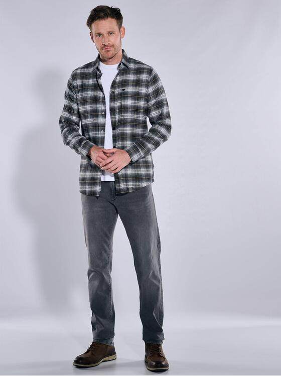 engbers Herren Langarm-Hemd gemustert Schwarz 37845