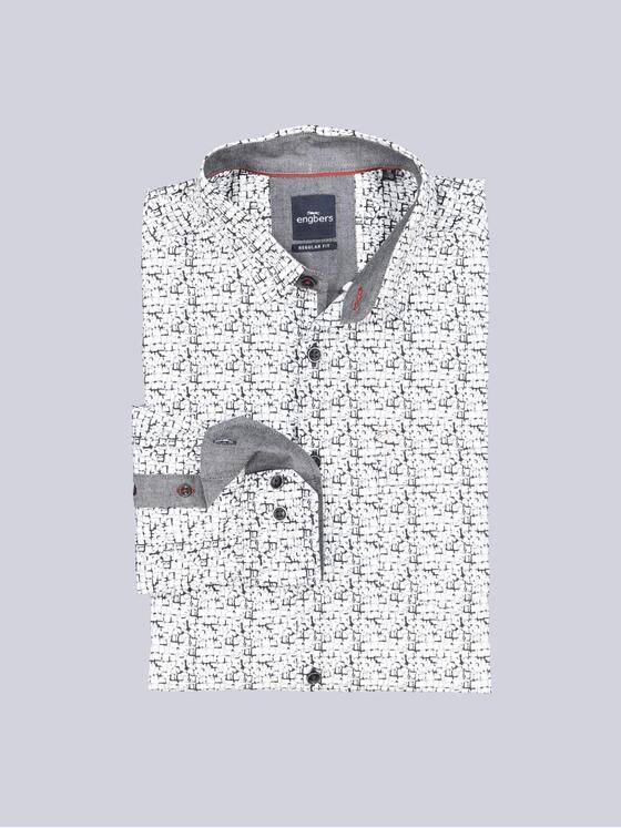 engbers Herren Langarm-Hemd gemustert Schwarz 35598