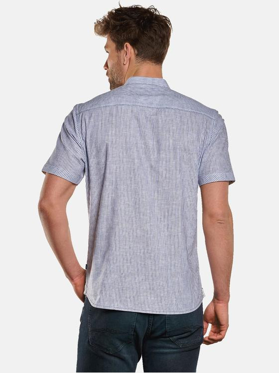 engbers Herren Kurzarm-Hemd gestreift Brilliantblau 33244