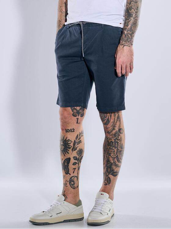 emilio adani Herren Chino-Bermuda mit Tunnelzug Blau 39008