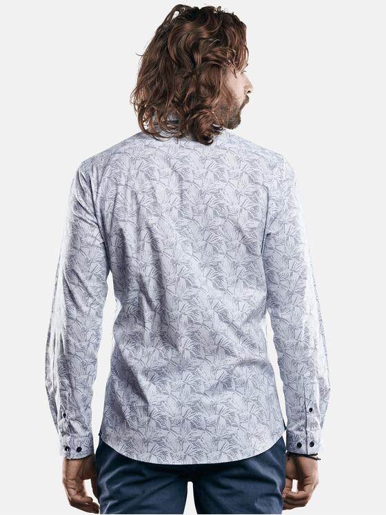 emilio adani Herren All-over Minimal Print Hemd Weiß 28966